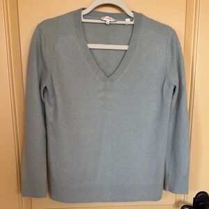 Vince Cashmere Soft Blue V-Neck Sweater